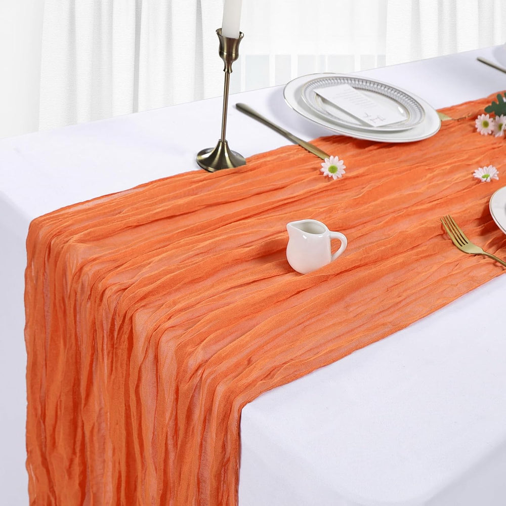 12 Pack 35 x 120 Inch Orange Table Runner Cheesecloth 10Ft