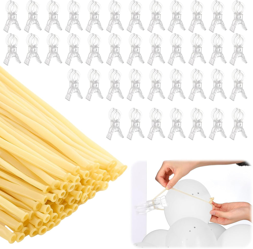 40 Pack 3.5 Inch Balloon Arch Clips 100 Pcs 260 Long Balloons Kit