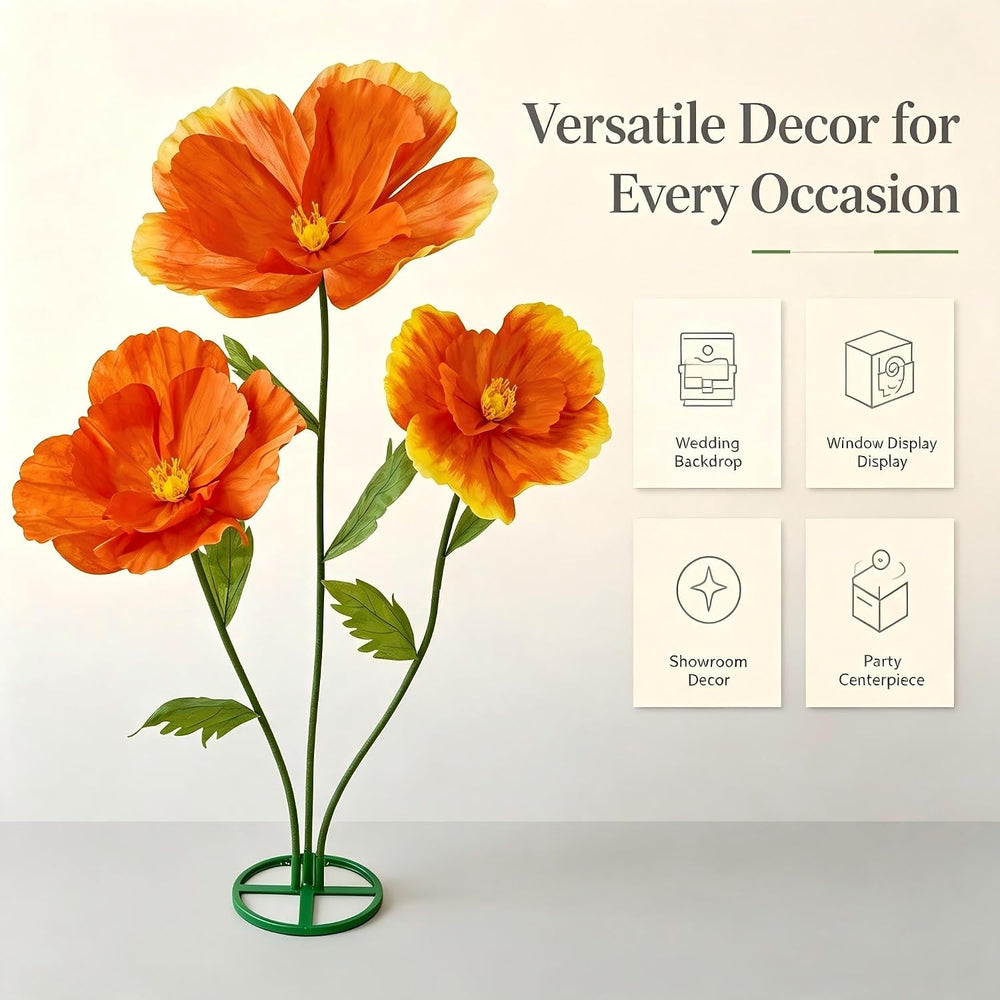 Gradient Paper Flowers, Large Standing Artificial Flower Decor