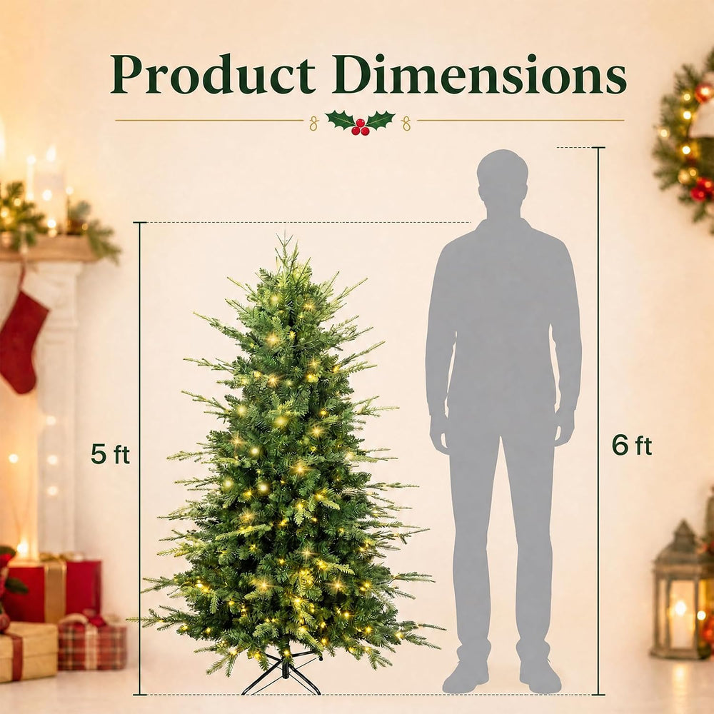 5ft Pre-Lit Aspen Fir Artificial Christmas Tree