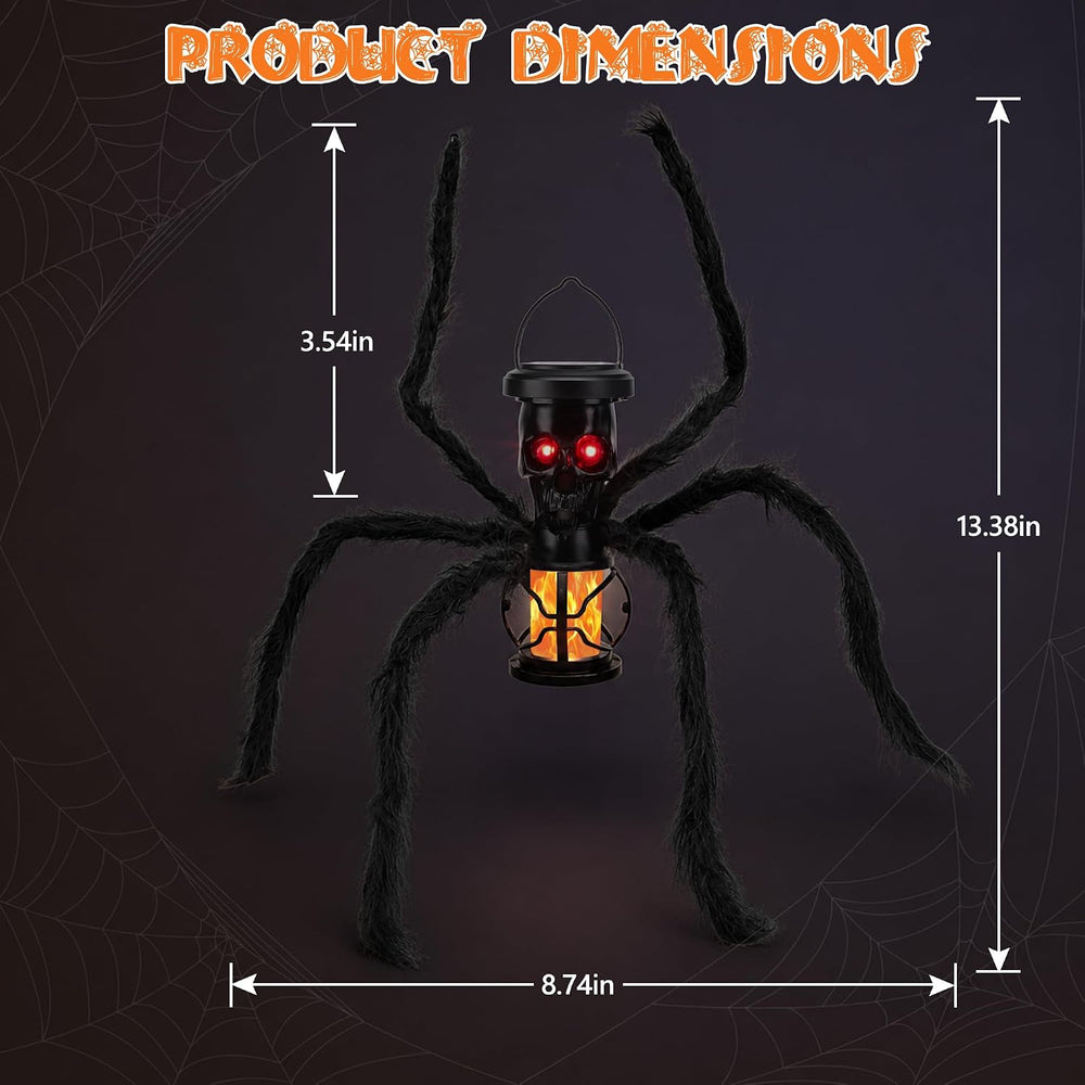 2 Pack Halloween Skull Solar Lights Outdoor with Spider Leg, Fexible