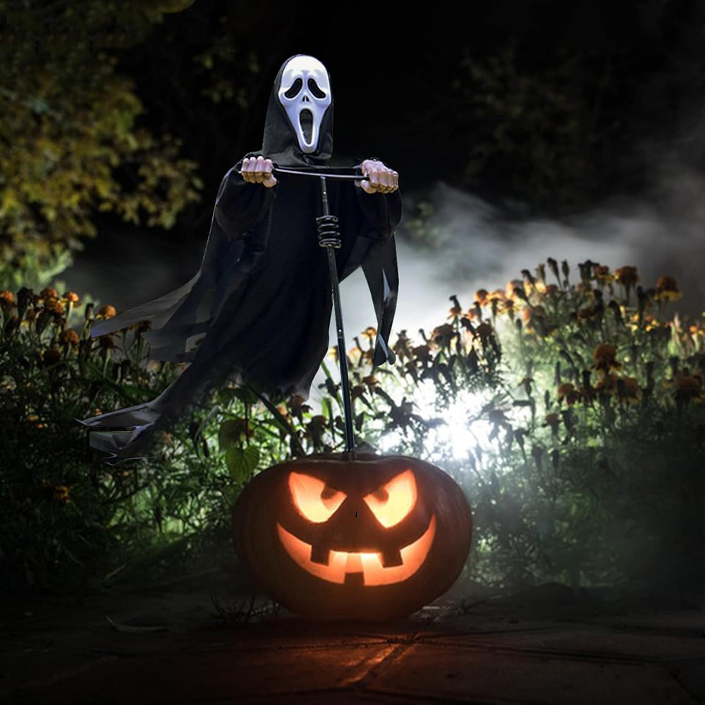 Outdoor Halloween Scarecrow Rotatable Ghost, 7.5Ft Scarecrow Screaming Ghost,...