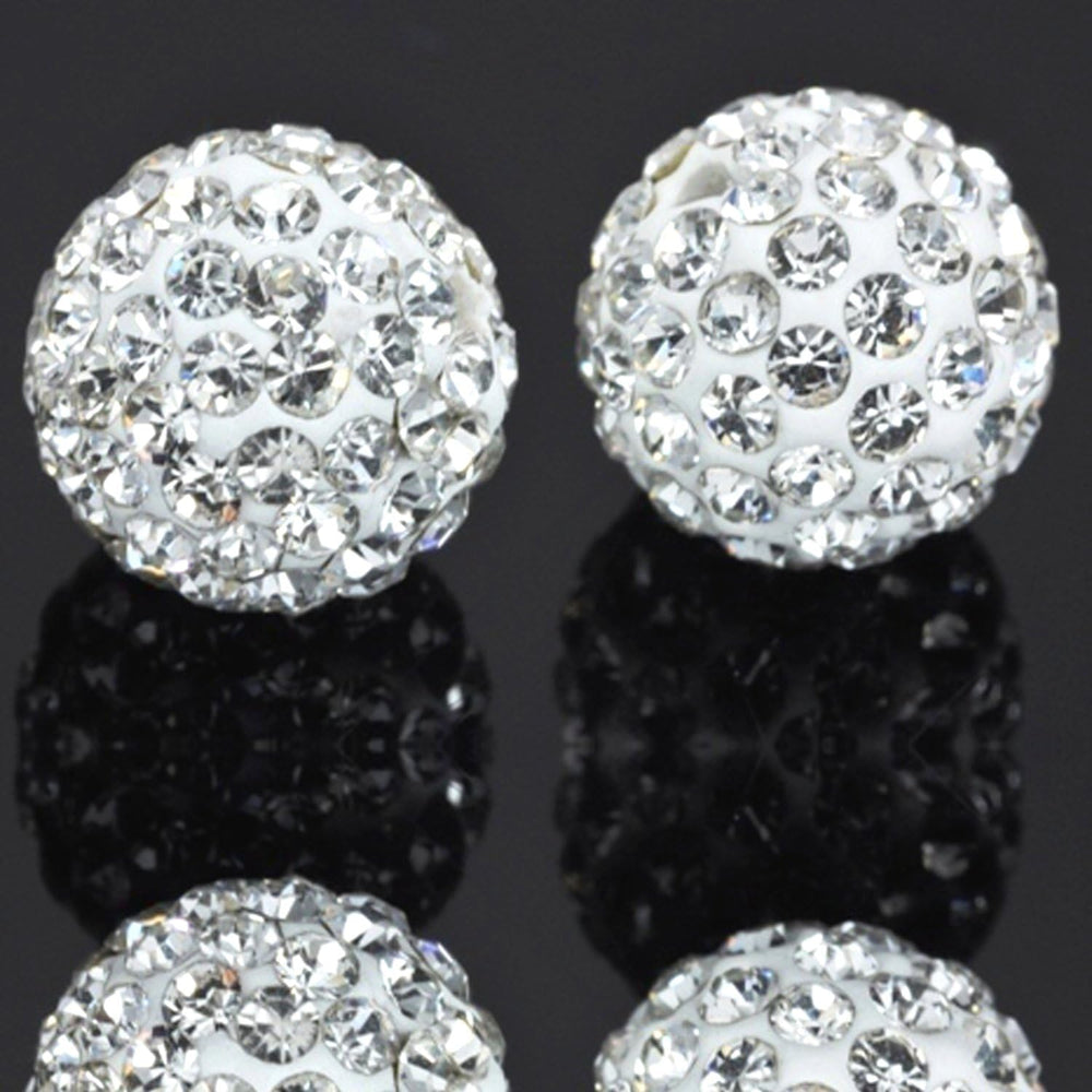 10MM Disco Balls Clay Beads Czech Crystal Shamballa Pave Premium Quality
