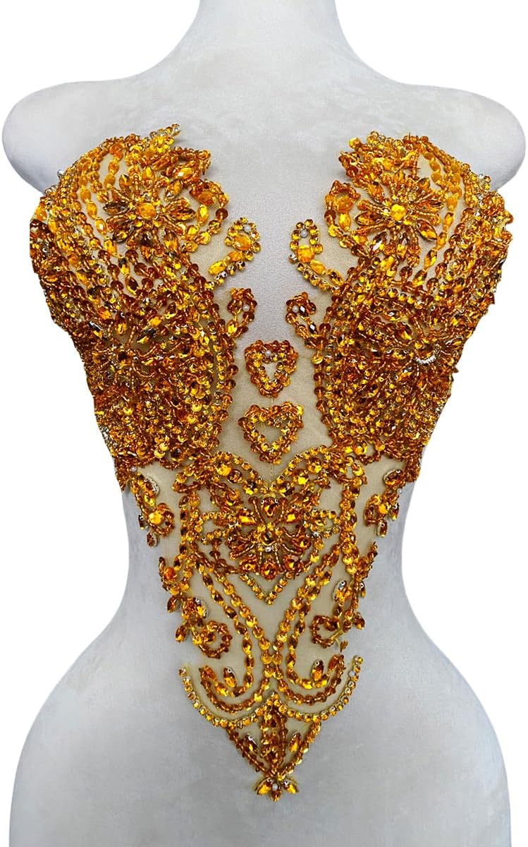 Handmade Bodice Rhinestones Applique Sewing Glass Beads Stones Crystal Trim L...