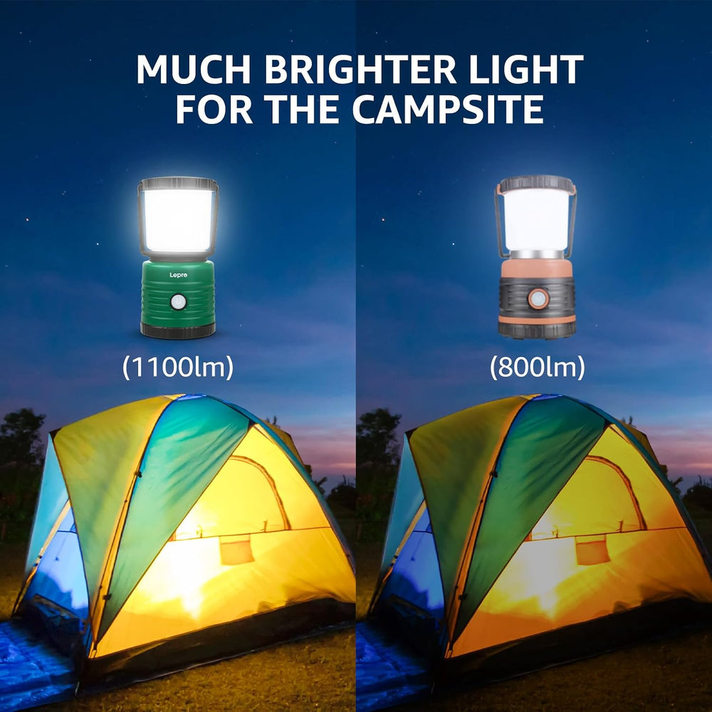 Lepro Camping Lantern, Battery Powered LED with 1500LM, 4 Light Modes, Waterp...