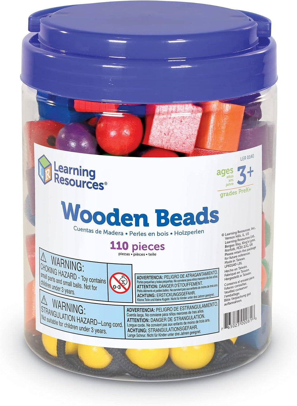 Learning Resources Wooden Beads in a Bucket