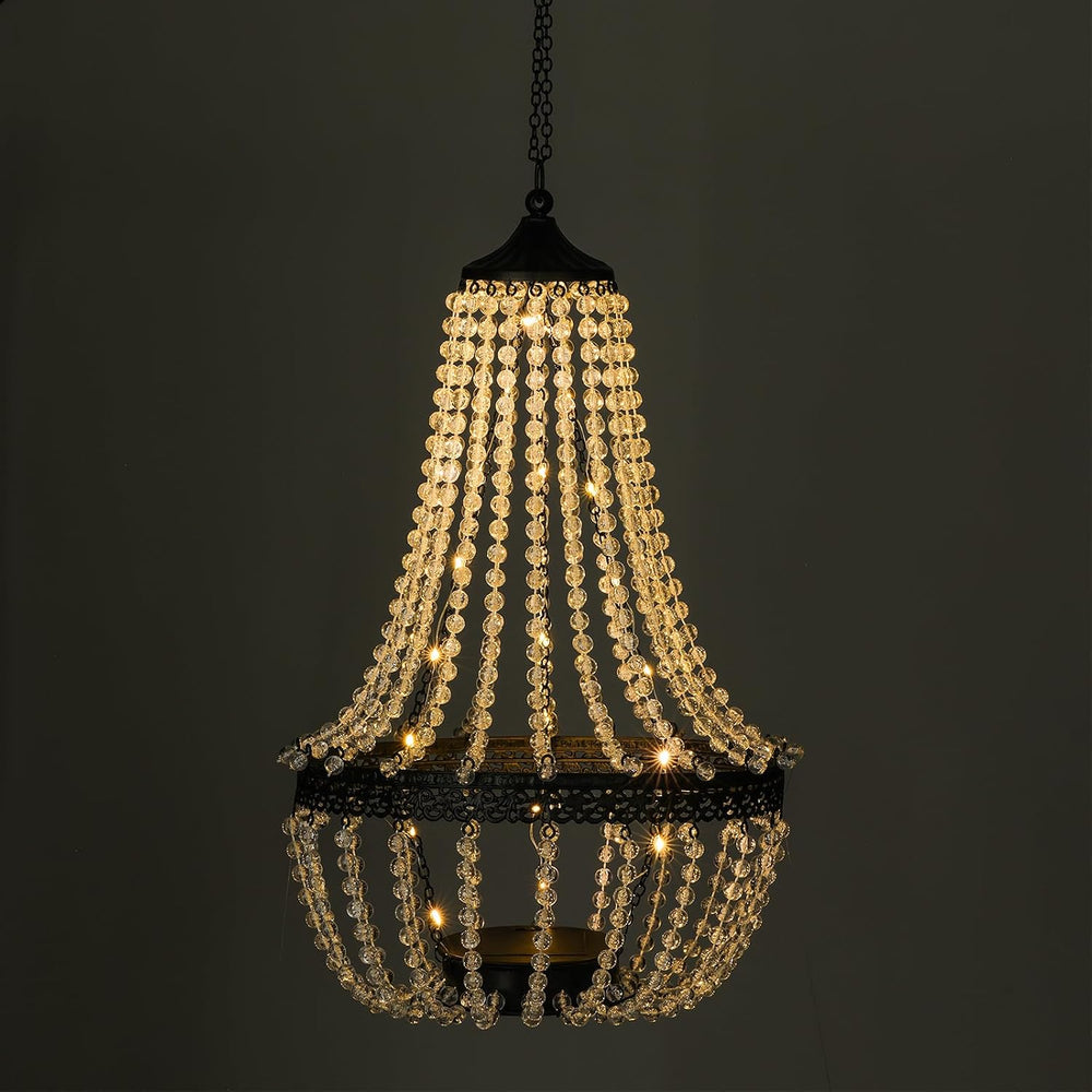 BAYN 28” Hanging Solar Chandelier Outdoor Lantern