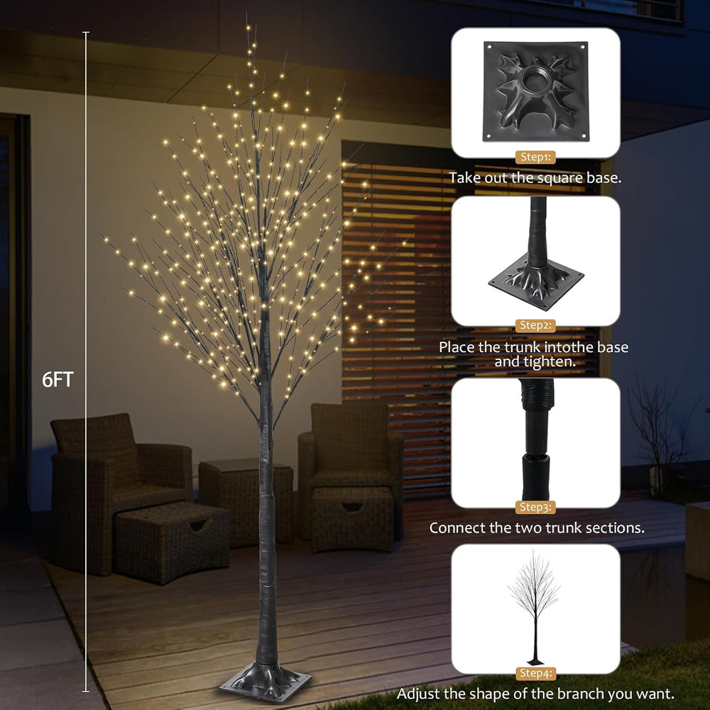 6FT Halloween Tree, 500 LED Lighted Twig Tree