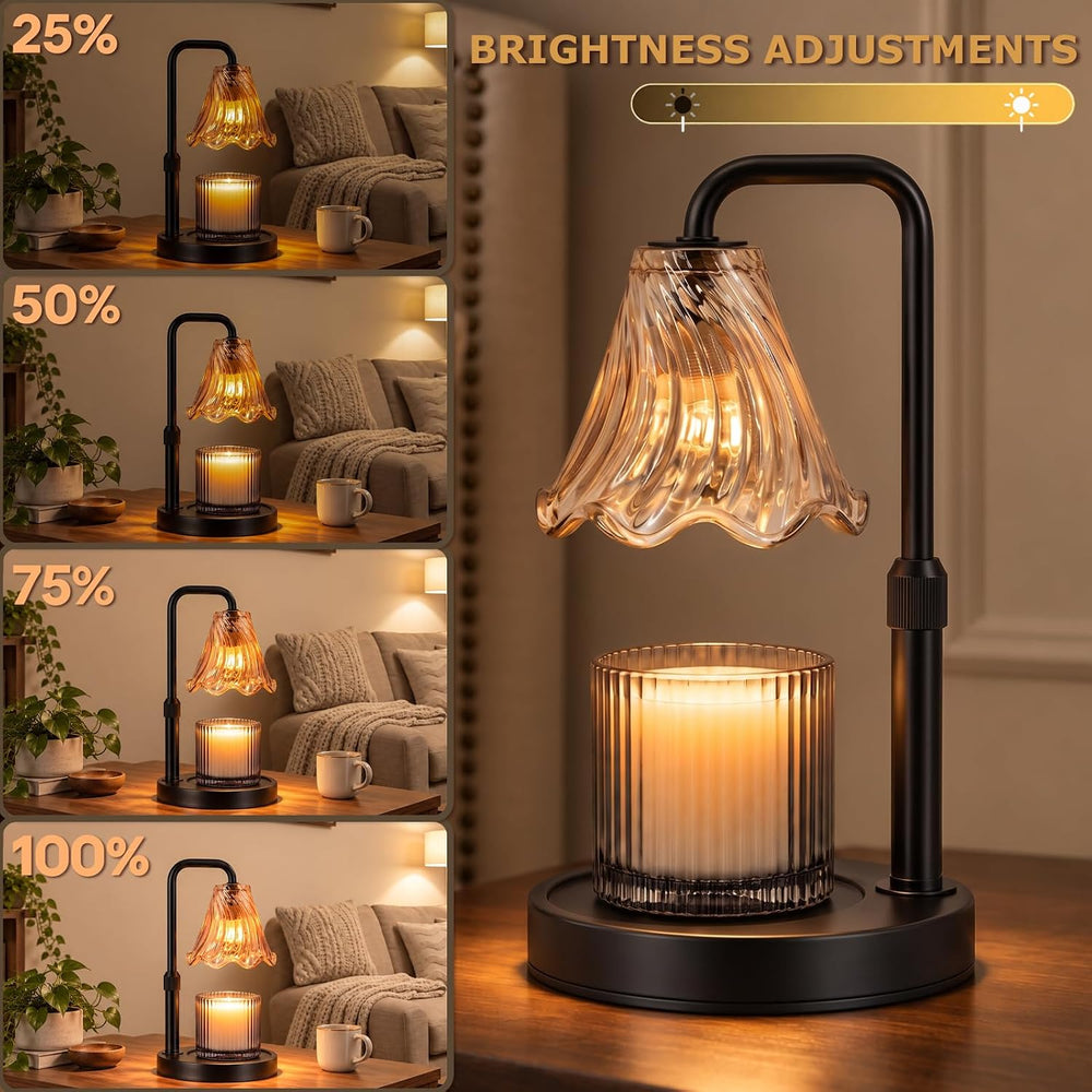 Candle Warmer Lamp with Timer Dimmer, Height Adjustable with 2 Bulbs