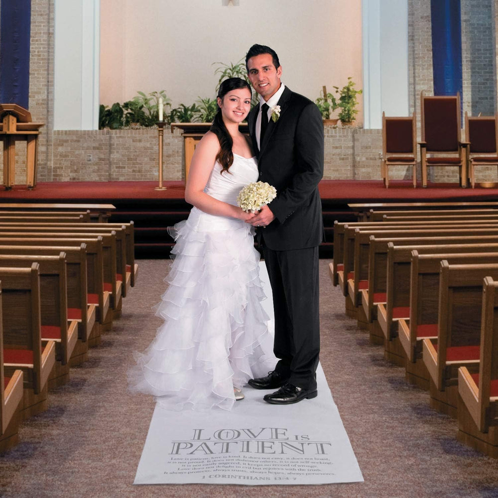 Fun Express Love is Patient Wedding Aisle Runner, White