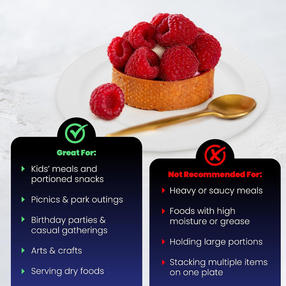 Hygloss Paper Plates 6-Inch, 1,000 Count, White, Uncoated, Microwave Safe