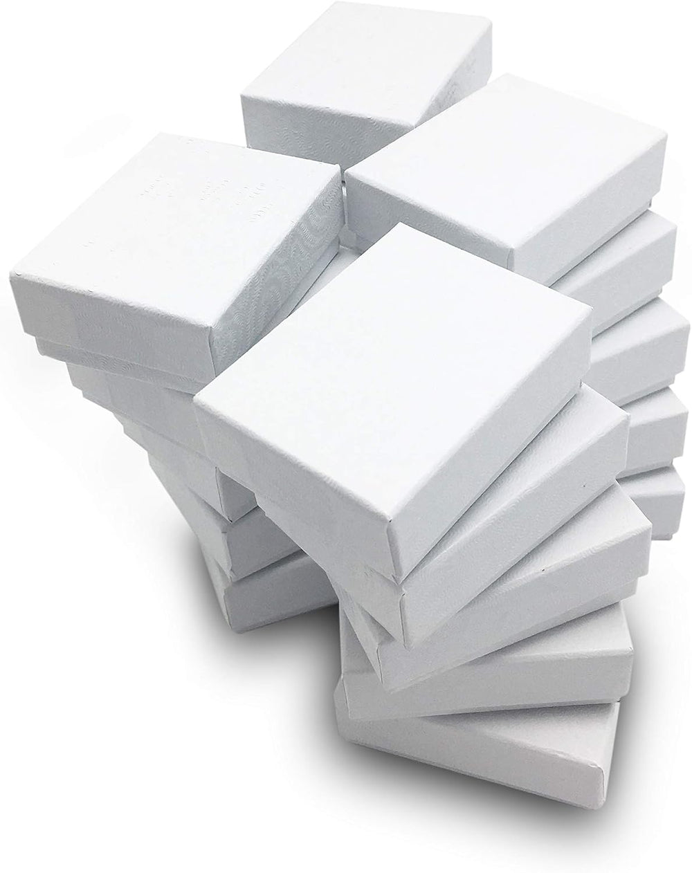 TheDisplayGuys 100 Cardboard Jewelry Gift Boxes with Inserts - White Swirl