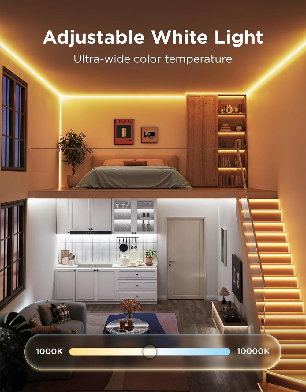 Govee COB LED Strip Lights 2, RGBIC, 840 LEDs/m, 1000K-10000K, 32.8ft