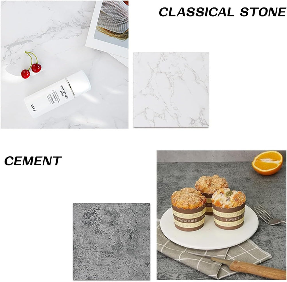 5PCS Photo Backdrop Boards with Carry Bag,16x16Inch Marble Cement Wooden Phot...