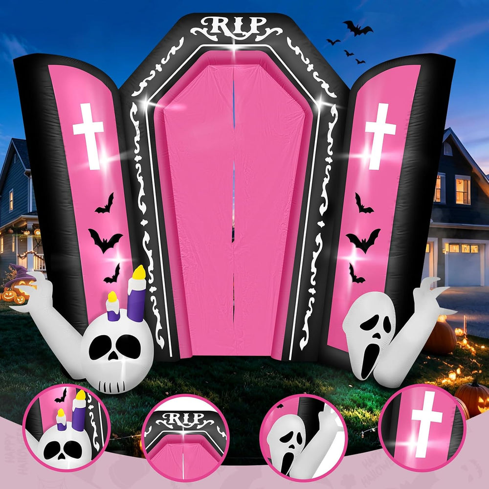 Kalolary 12.5 FT Halloween Inflatables Spooky Gravestone Outdoor Decoration