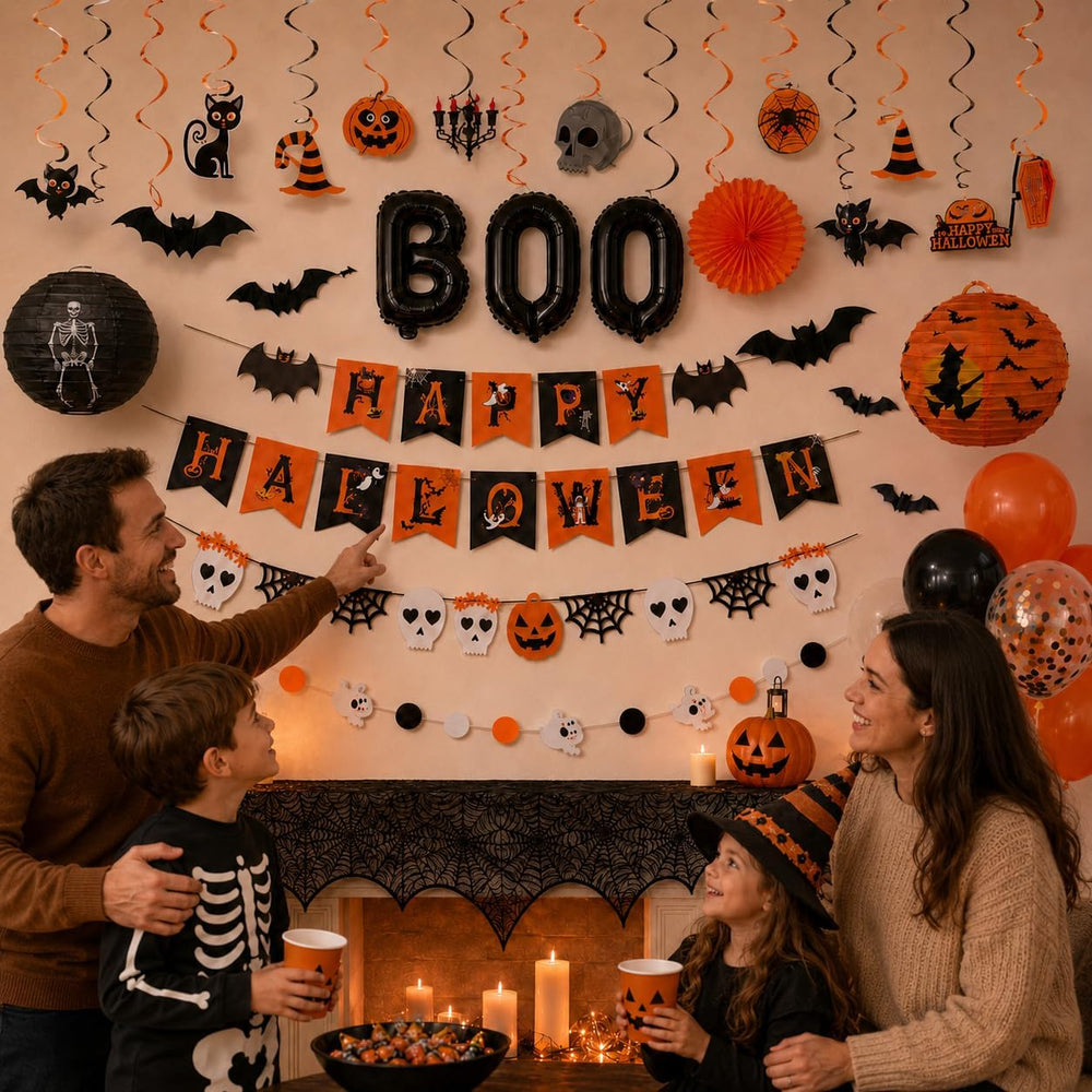 Halloween Party Decoration, 101Pcs Scary Halloween Indoor Decoration with Hap...
