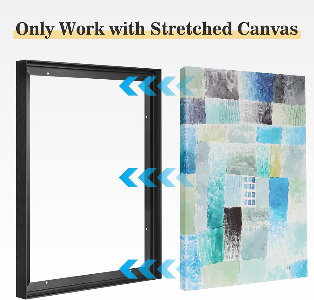 Floater Frame for 20x30 Canvas Paintings with 1.2-1.5" Depth,Black