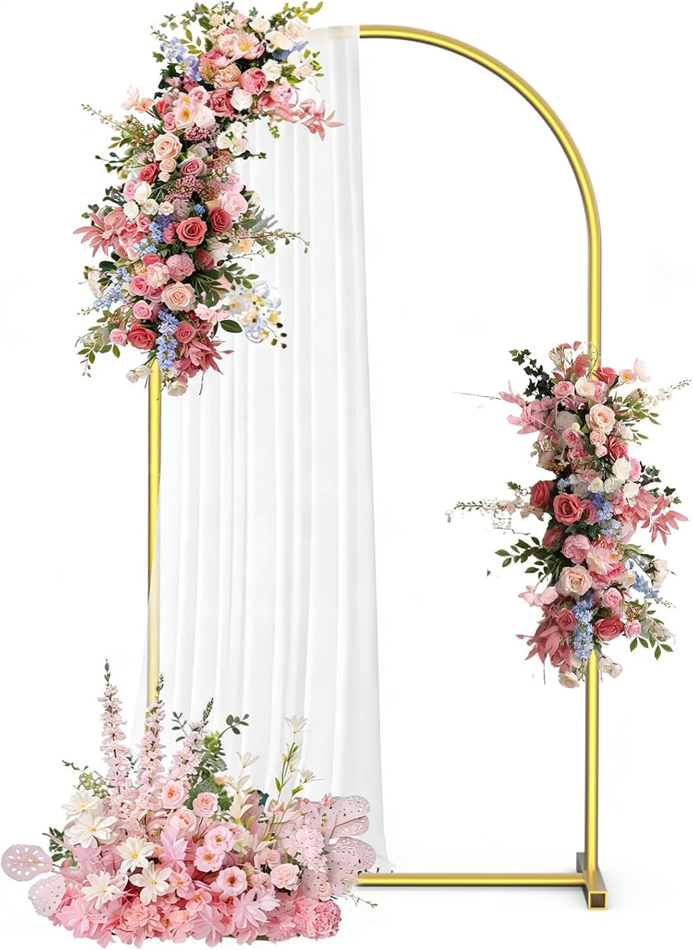 6.6FT Arch Backdrop Stand, Gold Metal Arch Stand for Wedding