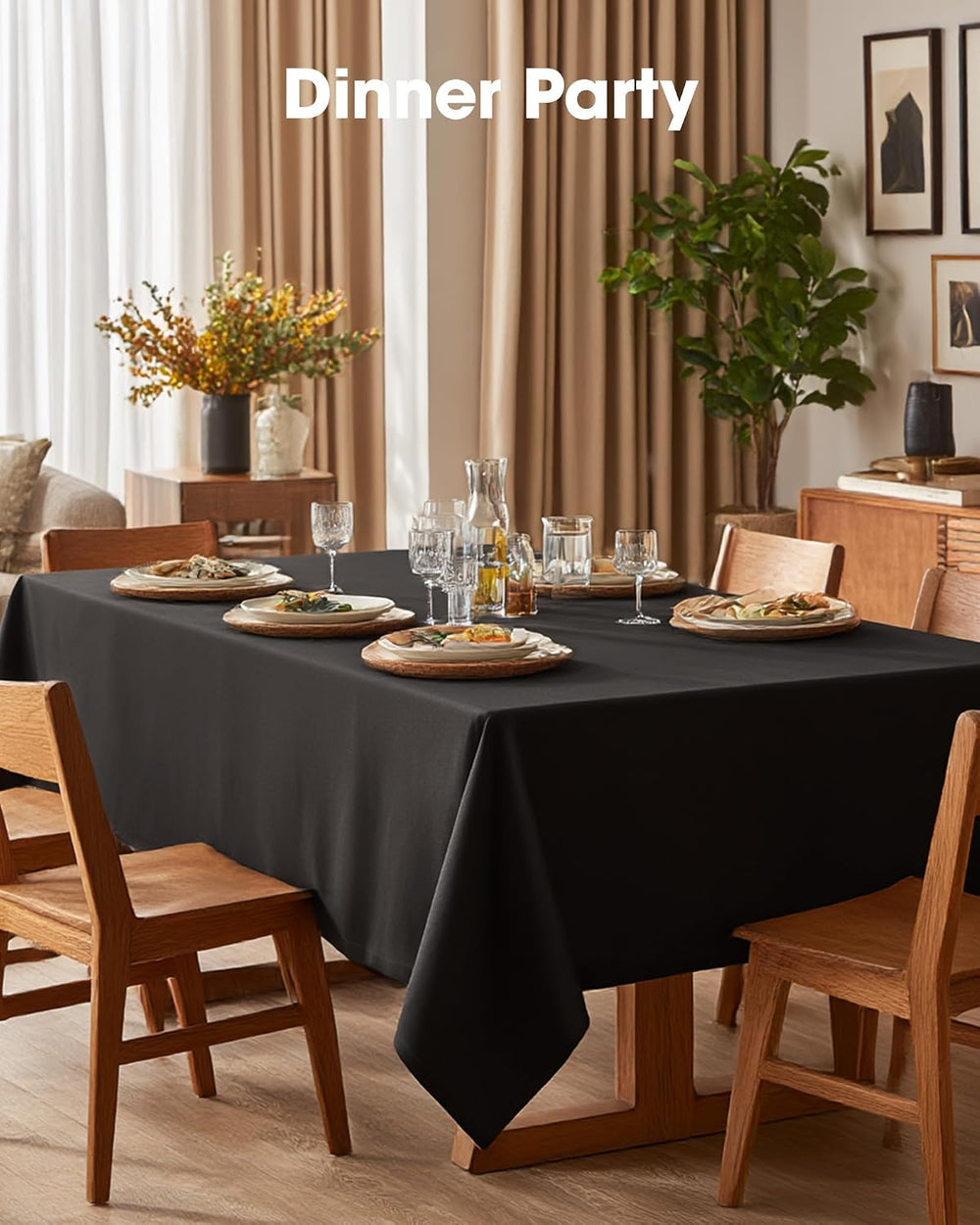 Pureegg Polyester Tablecloth 60" x 84" Reusable & Washable 12 P...