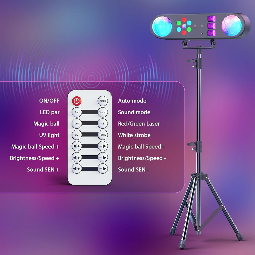 DJ Lights with Stand,5 in 1 Dj Lights for Parties Disco Ball Stage Party Ligh...