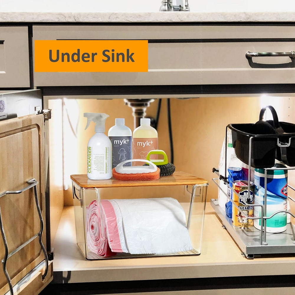 2 Pack Trash Bag Holder Dispenser, Extra Large Garbage Bags Holder, Stackable...
