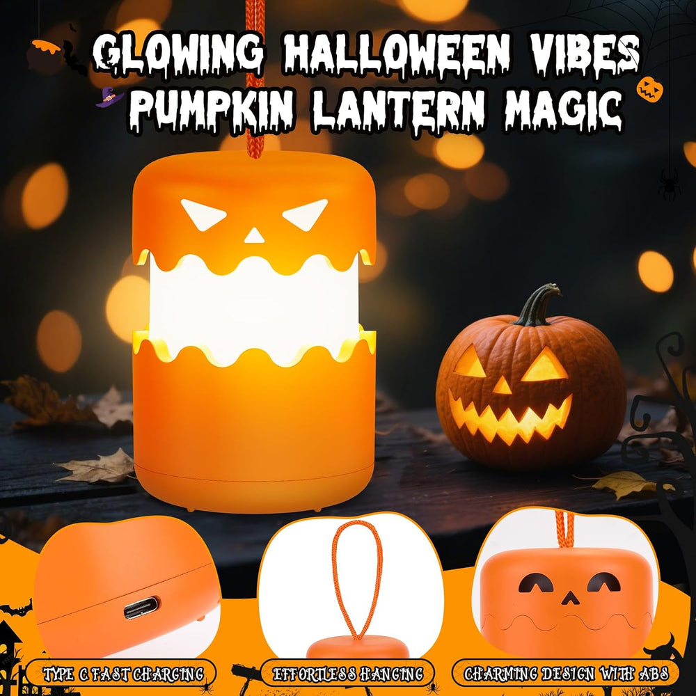 Rechargeable Halloween Pumpkin Lantern Light Collapsible Jack O Lantern
