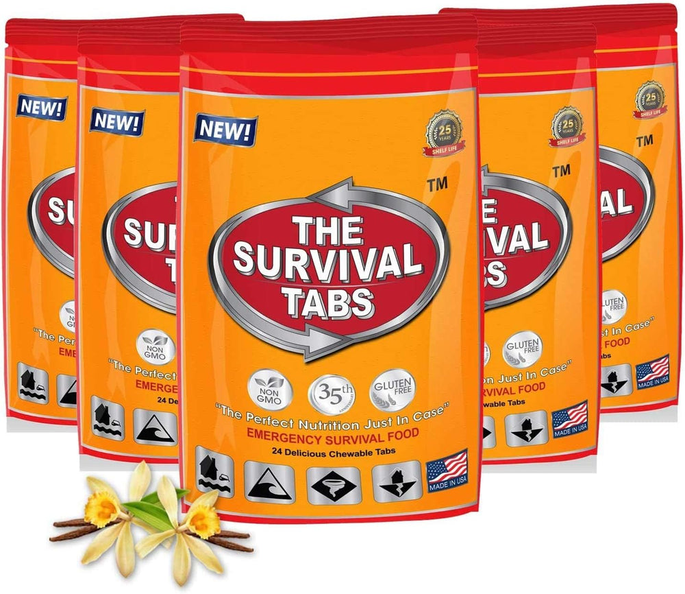 Survival Tabs – Emergency Food Supply – 10-Day Vanilla Malt Tabs, Fortified