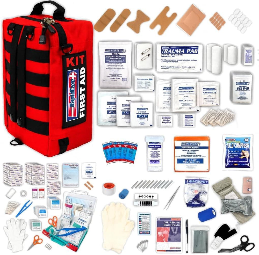Rapid Care First Aid Kit – 300+ Piece Emergency Medical Kit with Bonus 95-Pie...