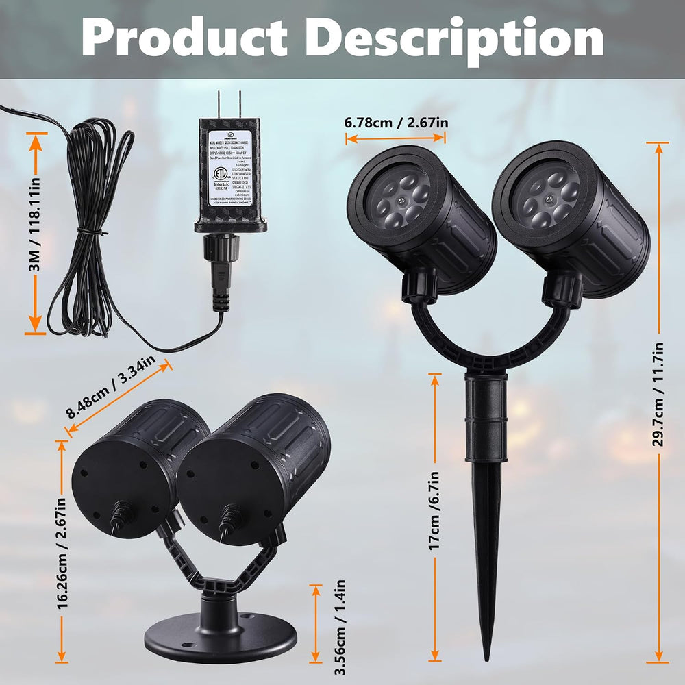Toodour Snowman & Snowflake Christmas Projector Lights Outdoor, Double He...