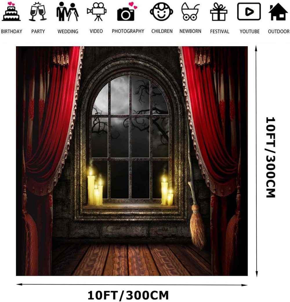 10X10FT Halloween Backdrop Haunted House Background Halloween Party Decoratio...