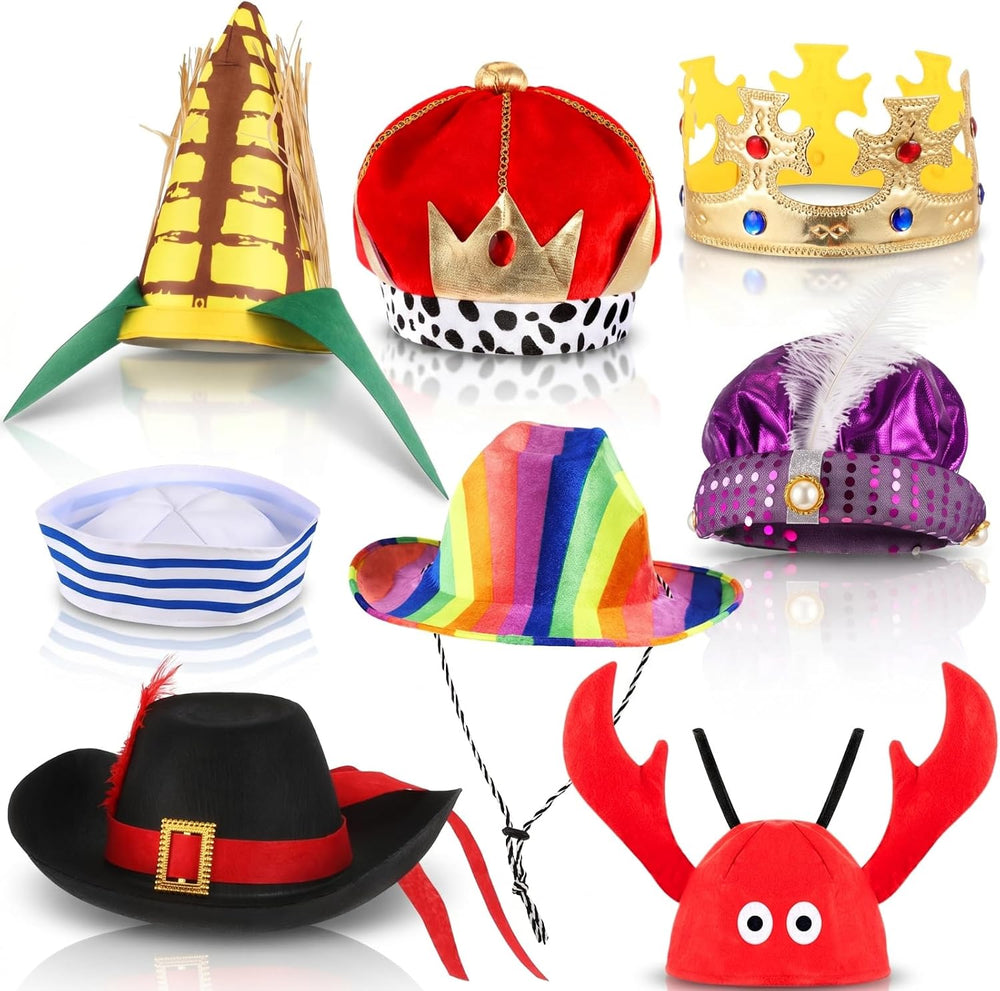 Hercicy 8 Assorted Funny Hats, Crazy Party Hats for Adult, Photo Booth Prop