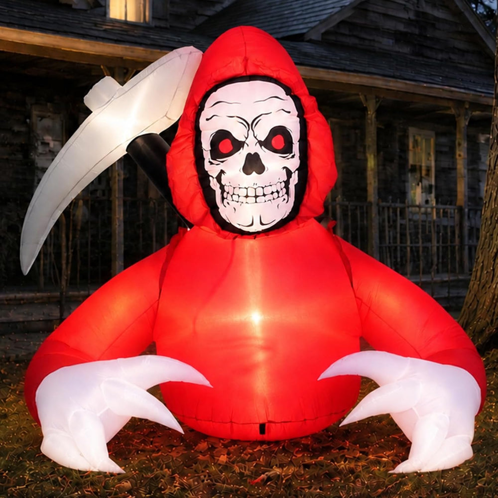 Halloween 6FT Red Grim Reaper Inflatable Outdoor Decorations