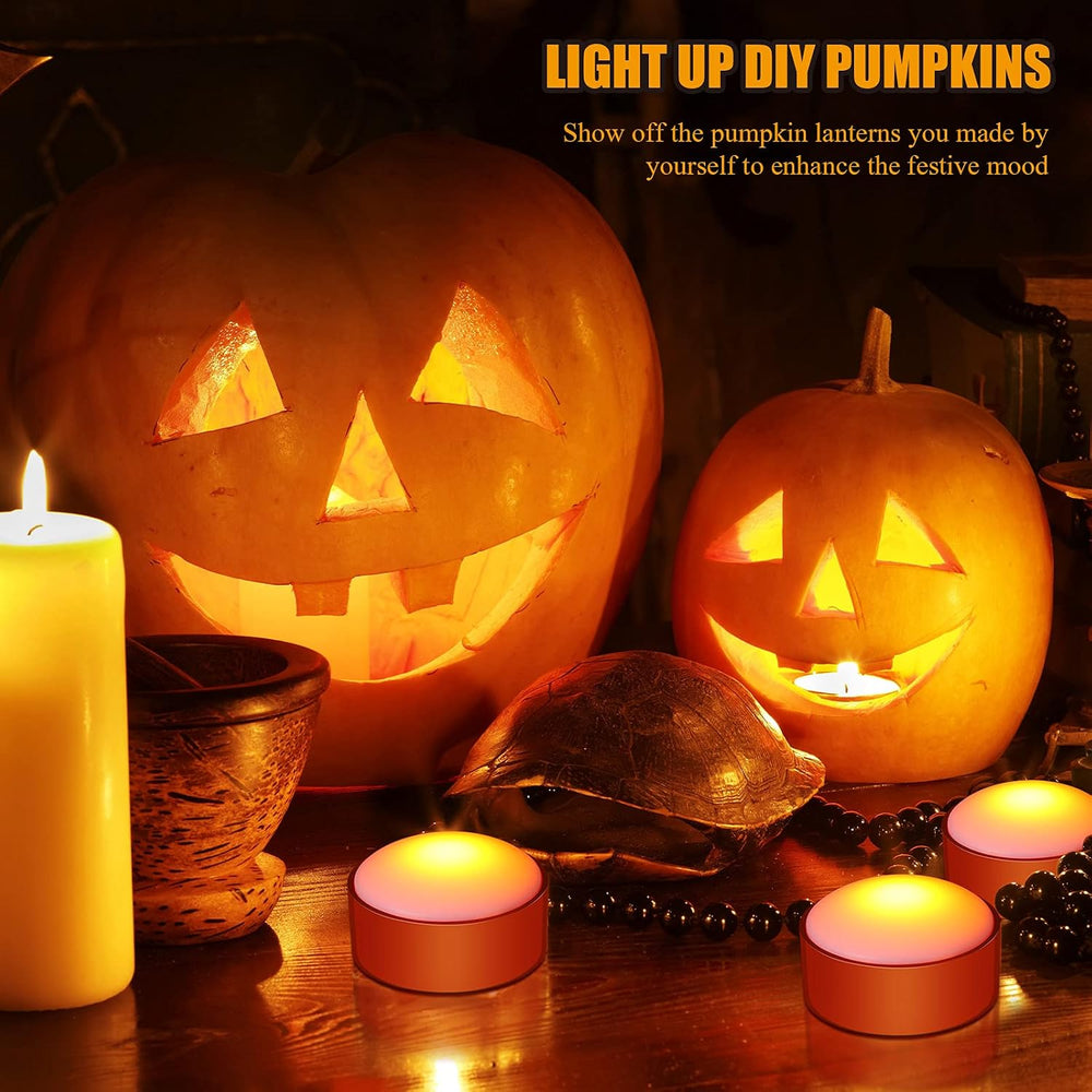 Riakrum 12 Pcs Pumpkin Lights with Remote & Timer, Orange
