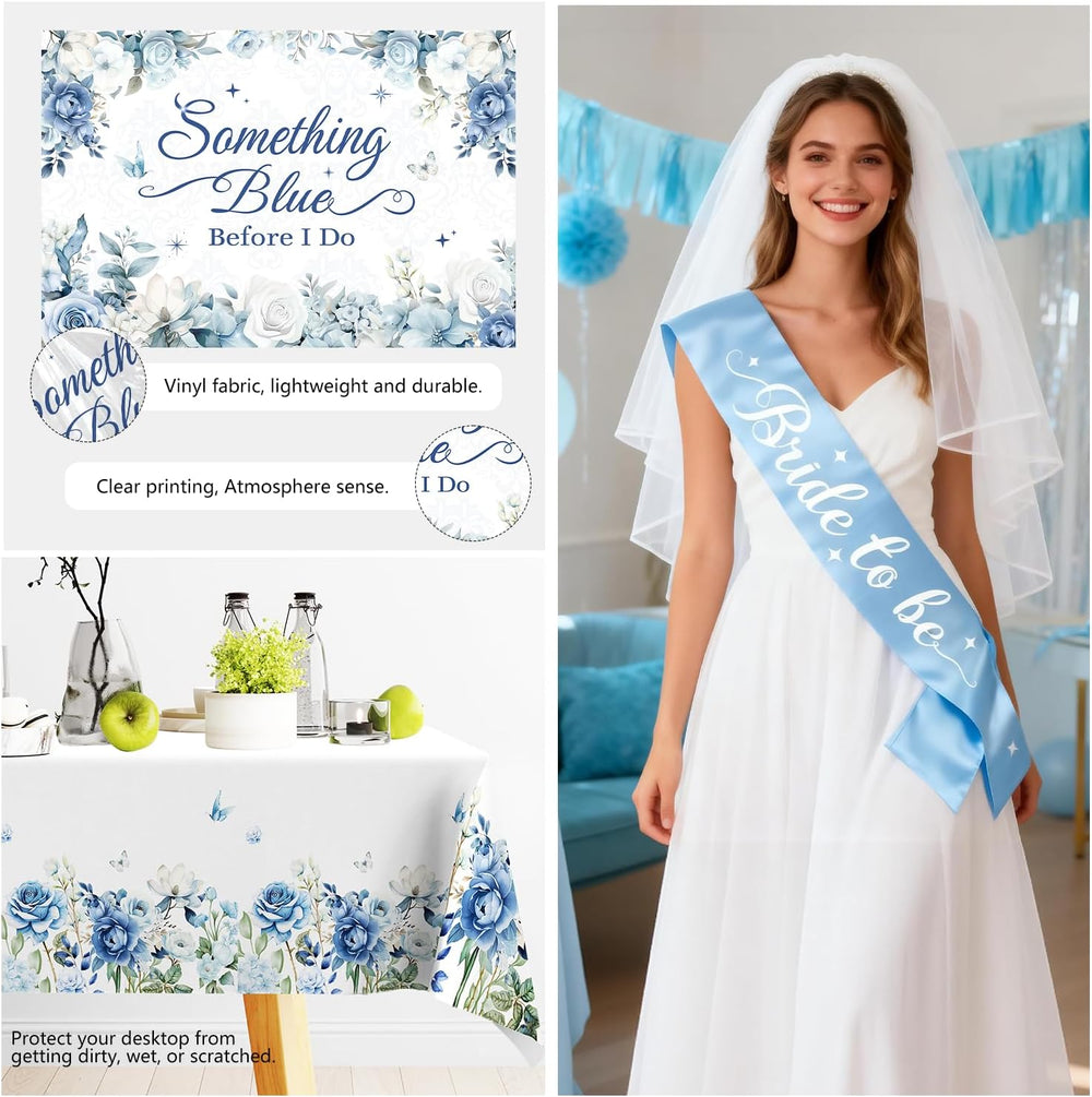 271PCS Something Blue Before I Do Bridal Shower Decorations Set