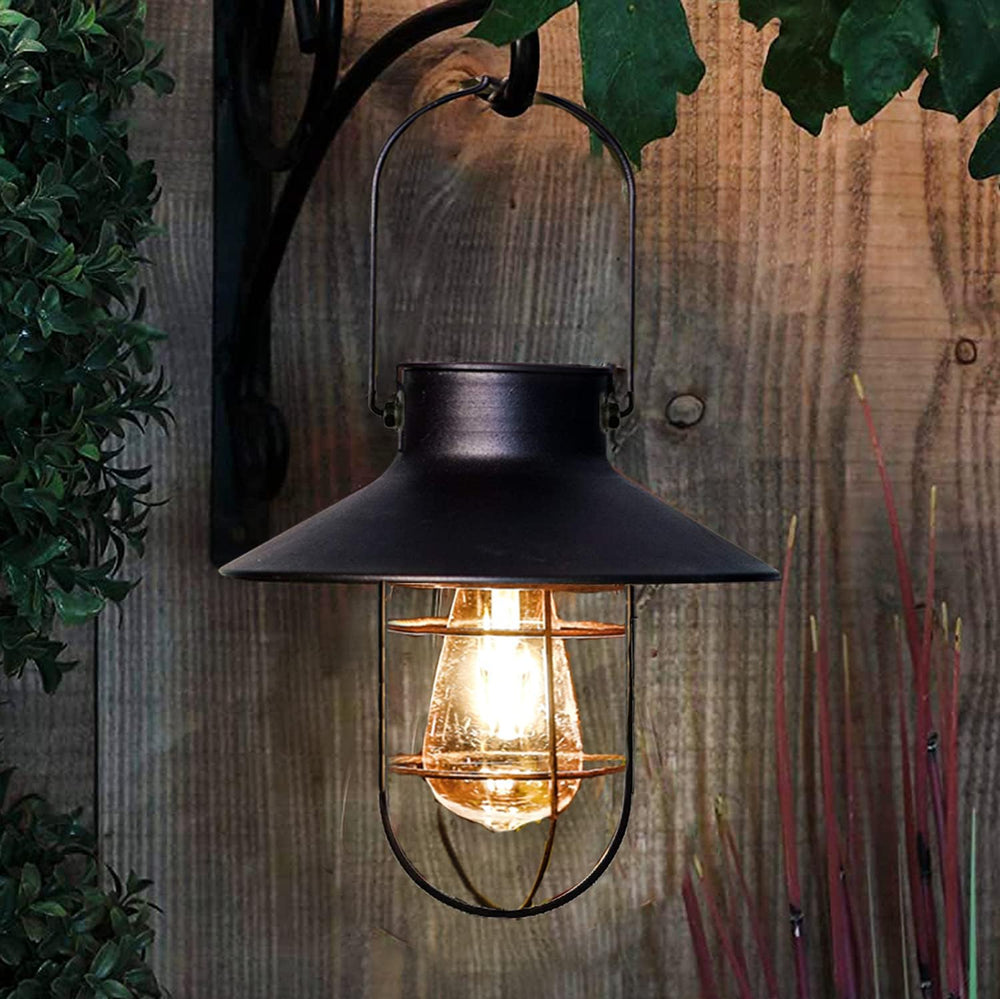 pearlstar Solar Lantern Outdoor Hanging Light Metal Solar Lamp with Warm Whit...