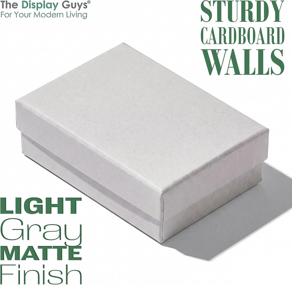 TheDisplayGuys 100 Cardboard Jewelry Gift Boxes with Inserts - Matte Gray