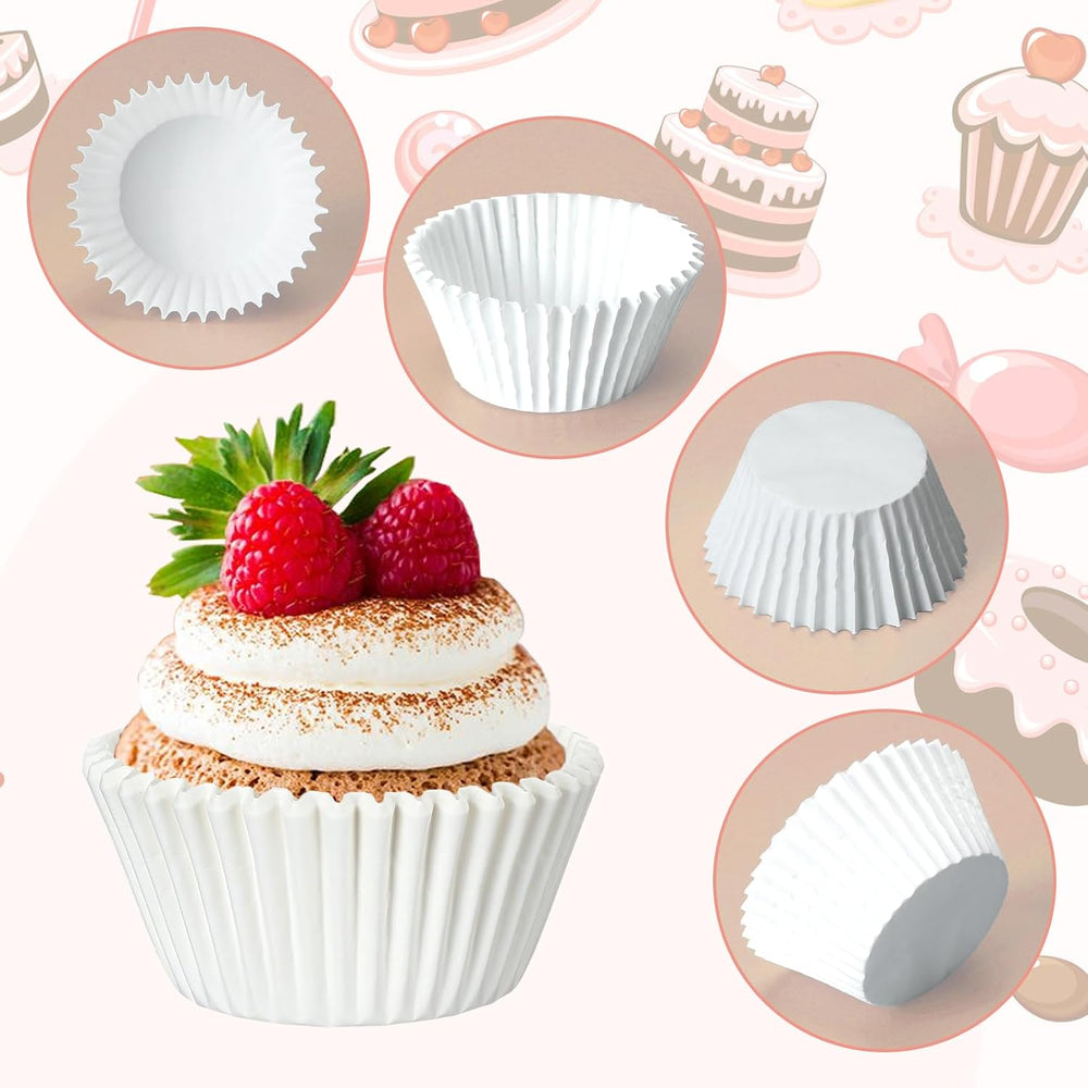 Jinei 5000 Pcs Cupcake Liners Bulk, 1.97" White Paper Muffin Cups