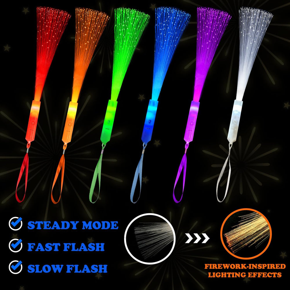 Halloween Glow Fiber Optic Lights Bulk-24 Pcs,Light Up Party Favors for Kid