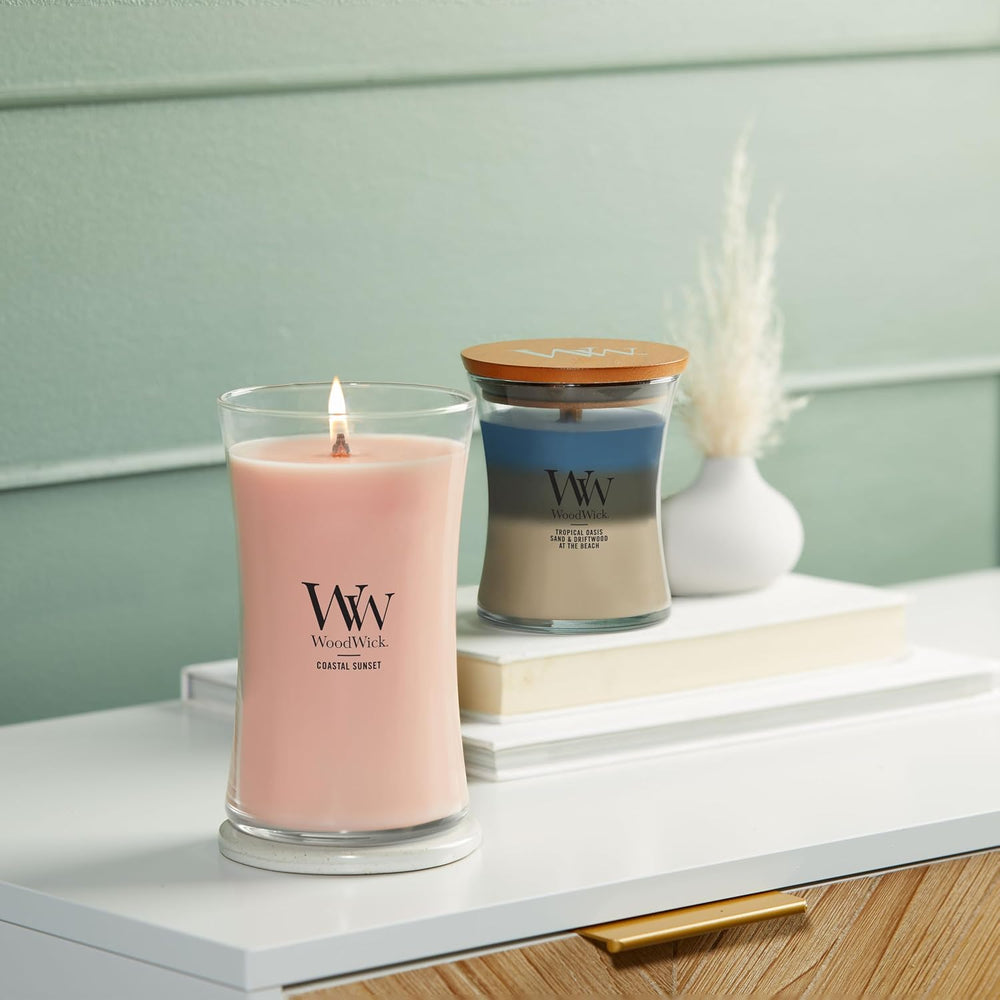 WoodWick Coastal Sunset Scented Candle, Crackling Wick, 21.5oz