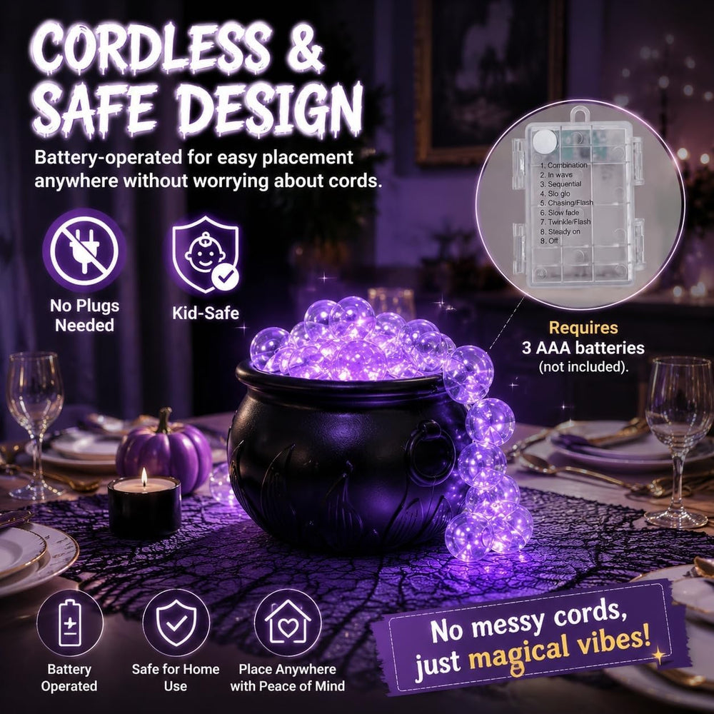Bubbling Cauldron Halloween Decor Witch Pot Tabletop Centerpiece