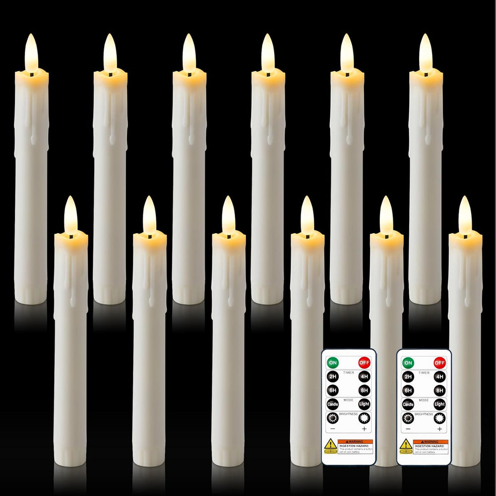 Homemory 7 Inches Flameless Taper Candles with Remote Timer, Short Led Candle...