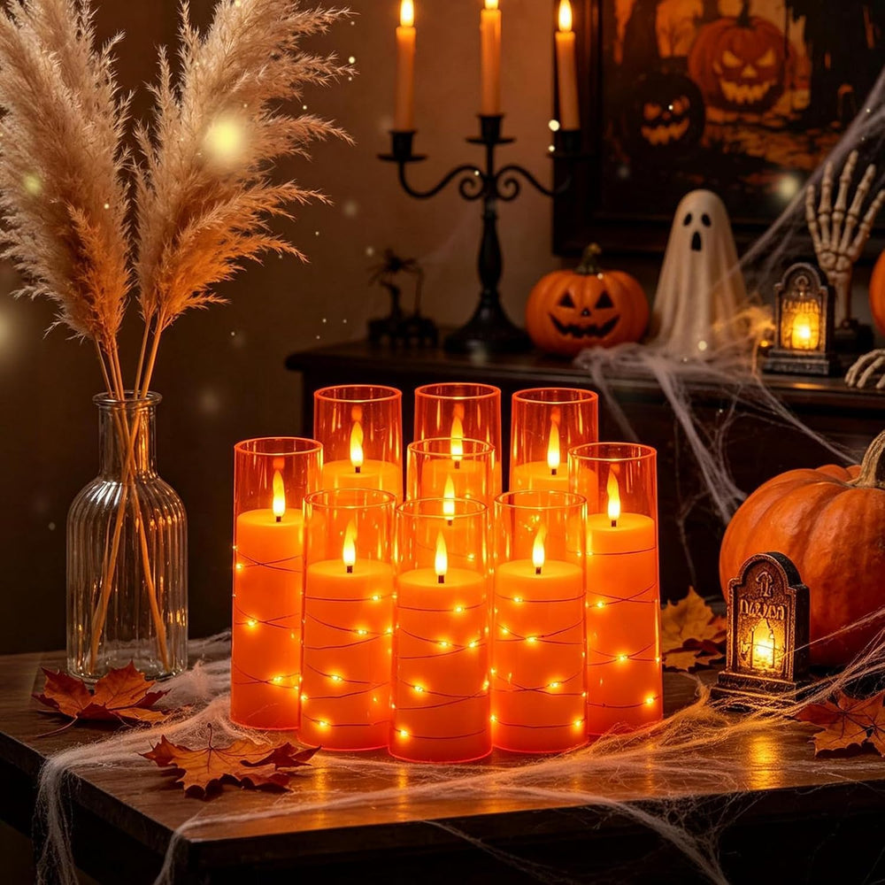 Nimiko Flickering Flameless LED Candles,Battery Operated Candles 9 Pcs with E...