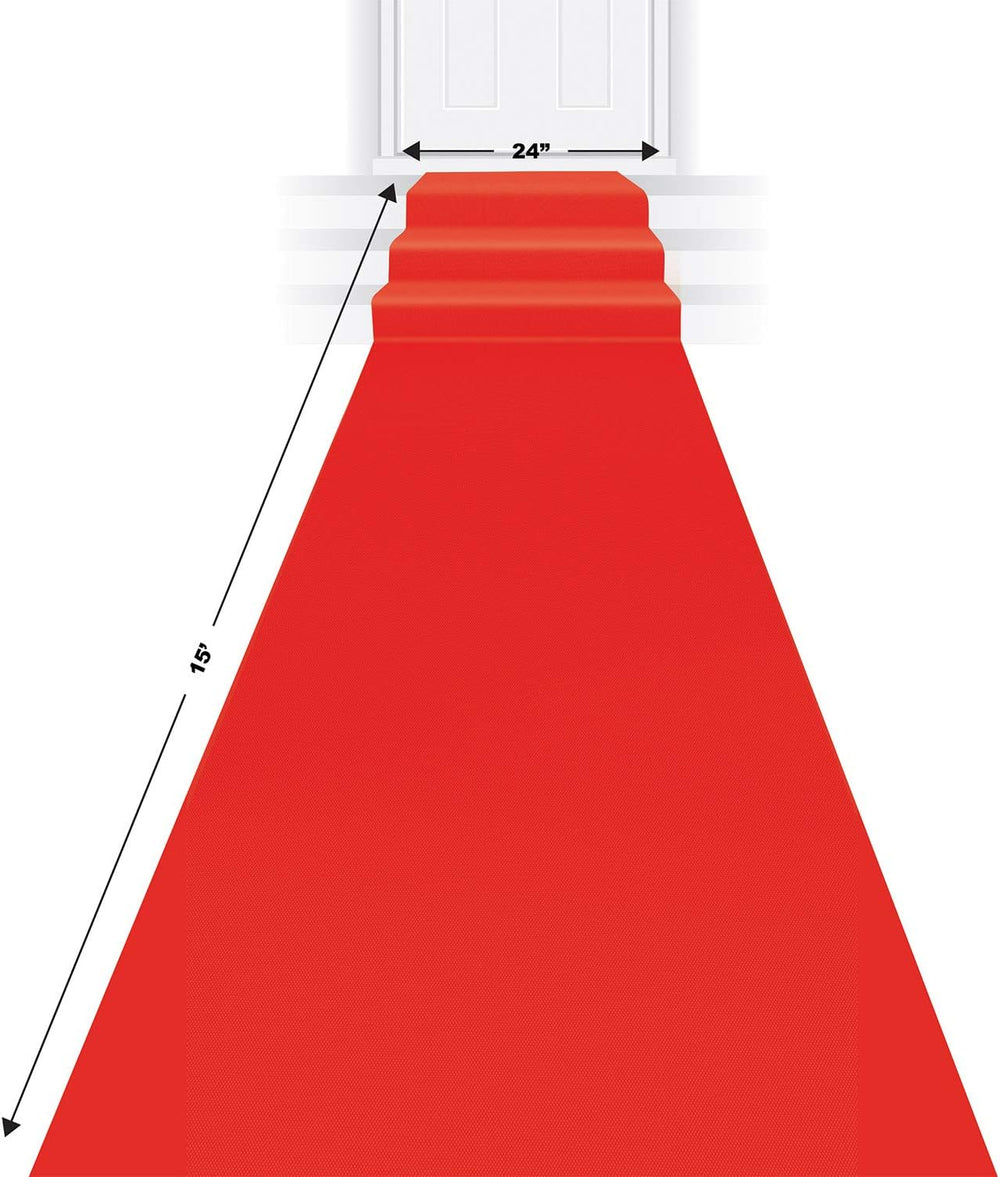 Beistle Red Carpet Runners – 2-Pack Hollywood Party Aisle Decorations with Do...