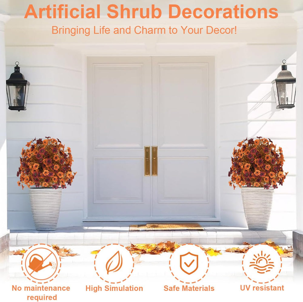 2Pcs 22" Faux Artificial Fall Topiary Ball Flowers for Outdoors, Fake Plant