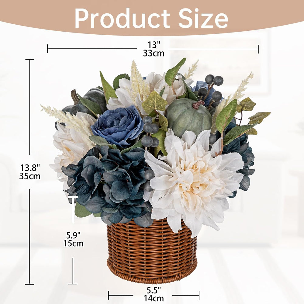 Hollyone 13.8" Fall Flowers Arrangement in Baskets Pot Outdoor Indoor Fa...
