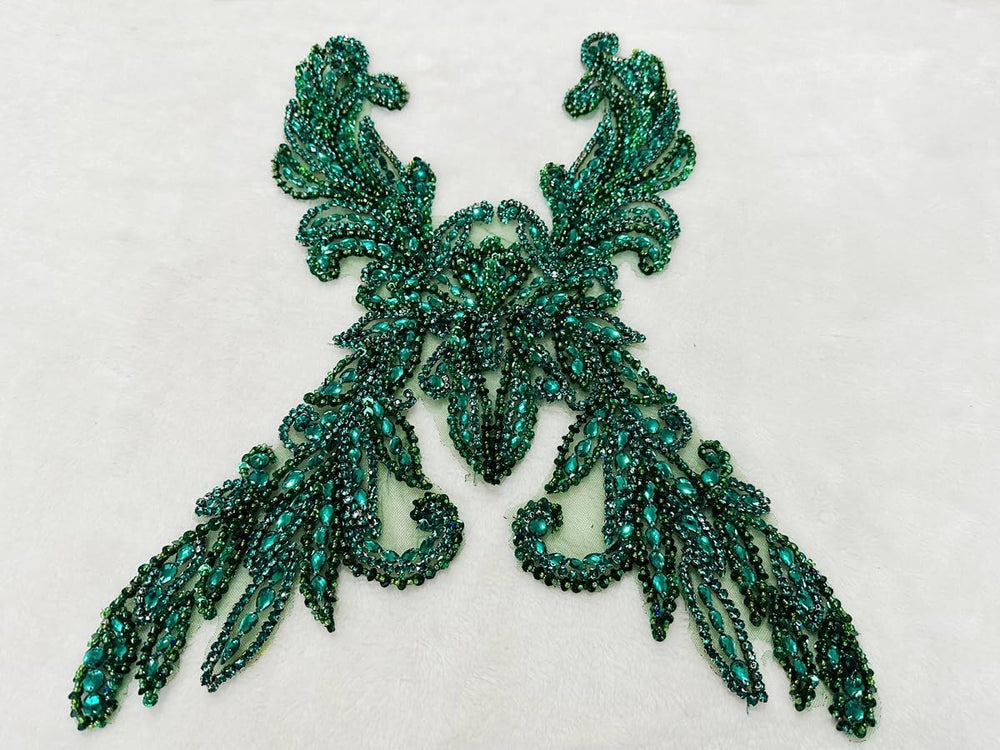 Pure Handmade Rhinestones lace Applique Accessories handsewing Beads Stones T...
