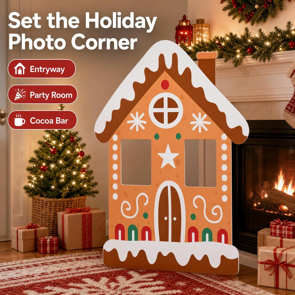 3.9ft 1pcs Gingerbread House Cardboard Cutout Christmas Standee Prop