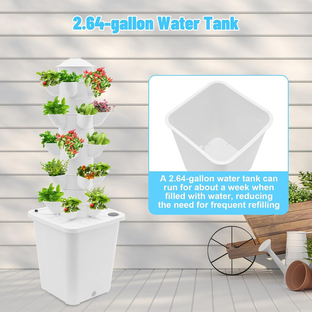 25-Plant Vertical Tower Garden System - Indoor Hydroponic Growing Kit