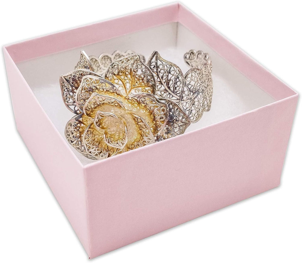 TheDisplayGuys 25 Cardboard Jewelry Gift Boxes with Inserts - Pastel Pink