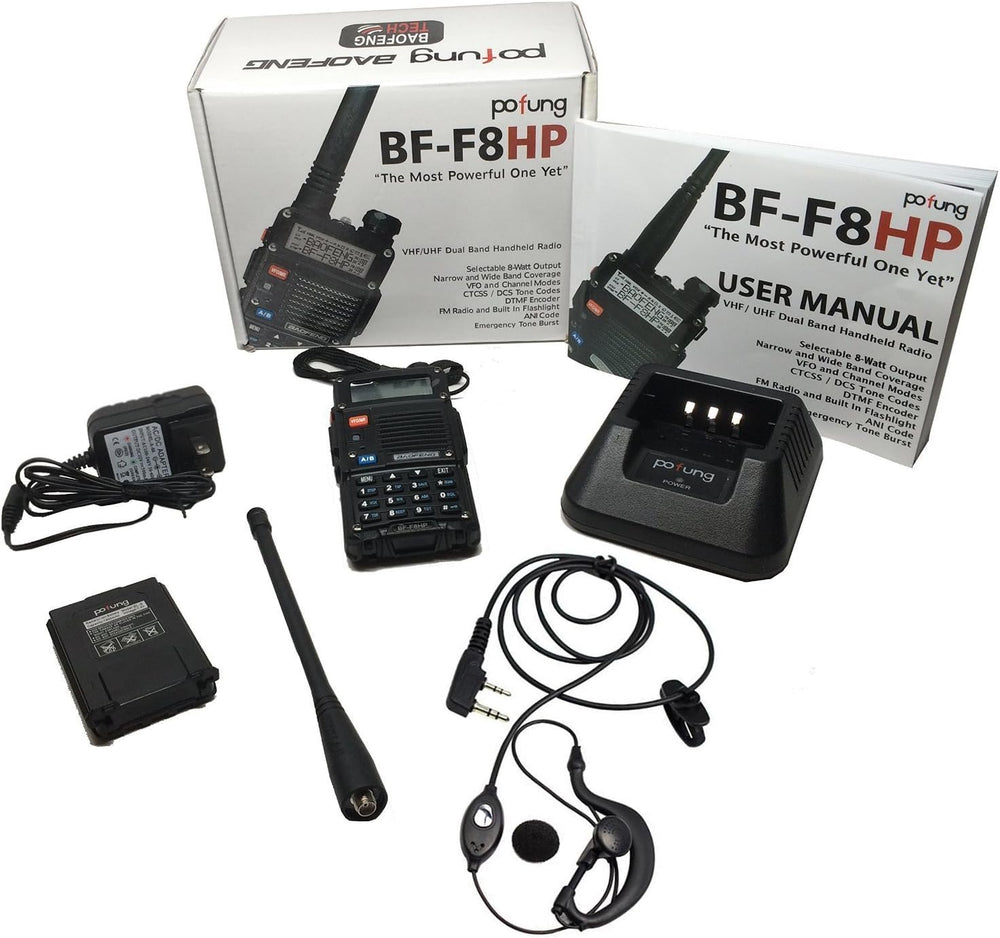 BAOFENG BF-F8HP (UV-5R 3rd Gen) 8-Watt Dual Band Two-Way Radio (136-174MHz VH...